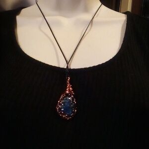 Hand Made Wire Wrapped Pendant Necklace